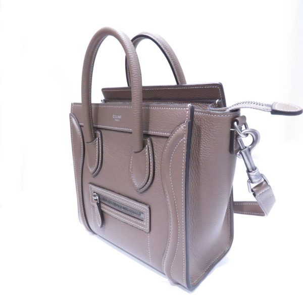 imgrc0081336603 Celine Nano Drummed Calfskin Suri Hand Bag Grey