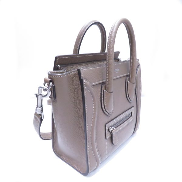 imgrc0081336604 Celine Nano Drummed Calfskin Suri Hand Bag Grey