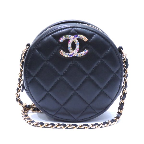 imgrc0081545035 Chanel Matelasse Coco Round Mini Shoulder Black