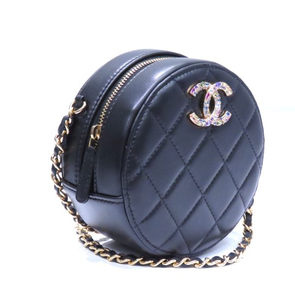 imgrc0081545038 Chanel Matelasse Coco Round Mini Shoulder Black