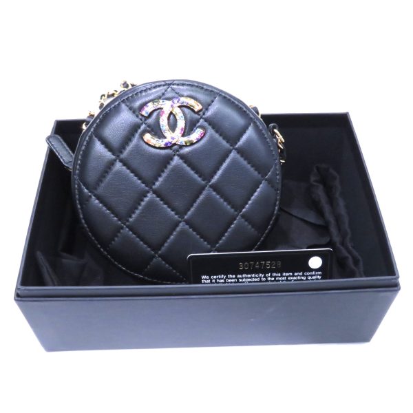 imgrc0081545051 Chanel Matelasse Coco Round Mini Shoulder Black