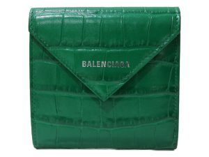 imgrc0082559212 Balenciaga Paper Leather Folding Wallet Green