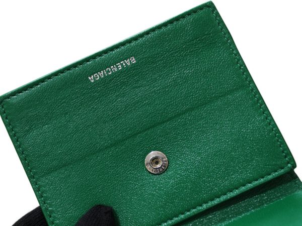 imgrc0082559222 Balenciaga Paper Leather Folding Wallet Green