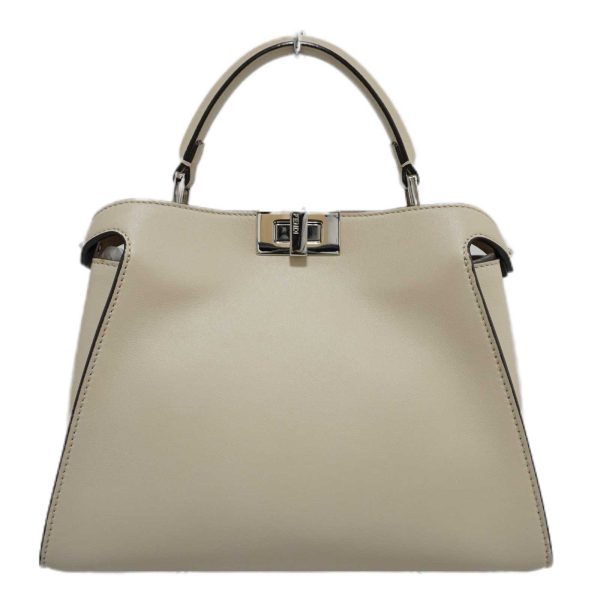 imgrc0083020381 Fendi Peekaboo Iconic Essential Calf Leather Shoulder Bag Ivory