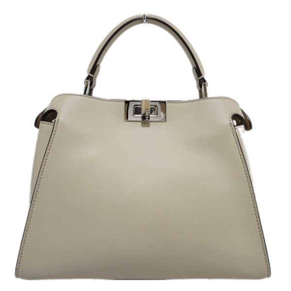 imgrc0083020382 Fendi Peekaboo Iconic Essential Calf Leather Shoulder Bag Ivory