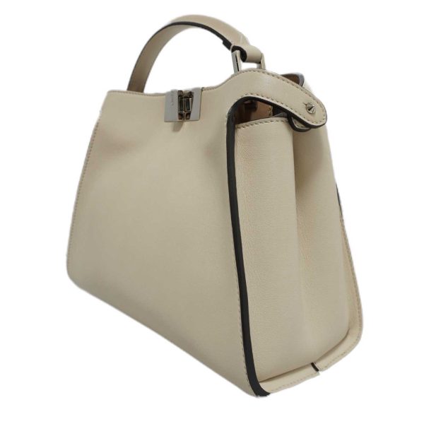 imgrc0083020383 Fendi Peekaboo Iconic Essential Calf Leather Shoulder Bag Ivory