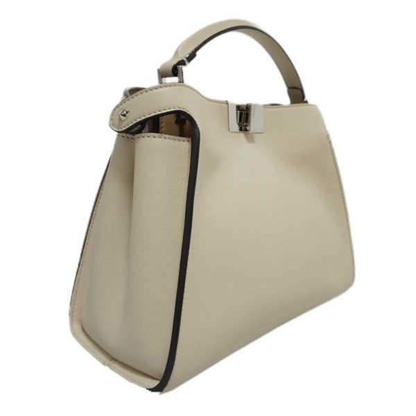 imgrc0083020384 Fendi Peekaboo Iconic Essential Calf Leather Shoulder Bag Ivory