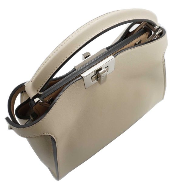 imgrc0083020394 Fendi Peekaboo Iconic Essential Calf Leather Shoulder Bag Ivory