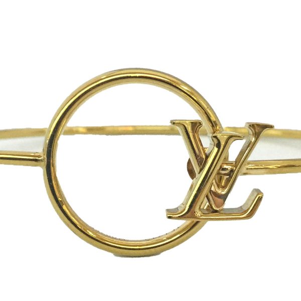 imgrc0084921254 Louis Vuitton Rigid LV Eclipse M Logo Plated Bracelet Gold