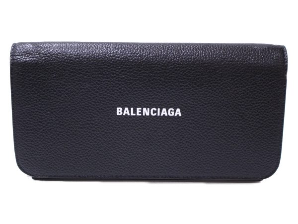 imgrc0085224597 Balenciaga Bi fold Long Slim Money Wallet Black