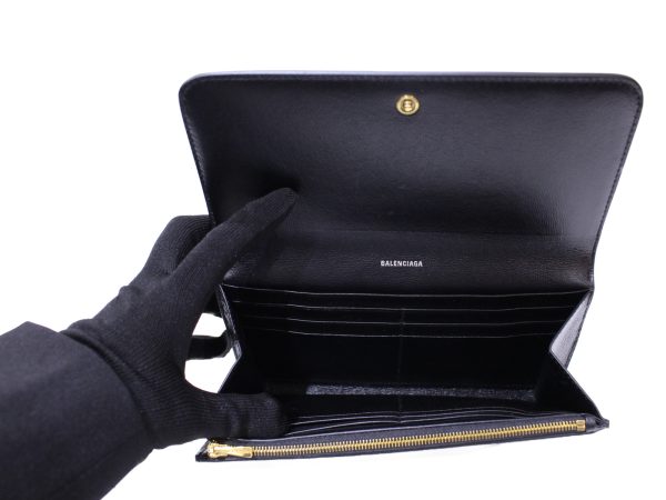 imgrc0085224603 Balenciaga Bi fold Long Slim Money Wallet Black