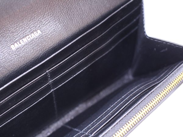 imgrc0085224605 Balenciaga Bi fold Long Slim Money Wallet Black