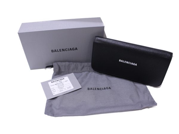 imgrc0085224610 Balenciaga Bi fold Long Slim Money Wallet Black