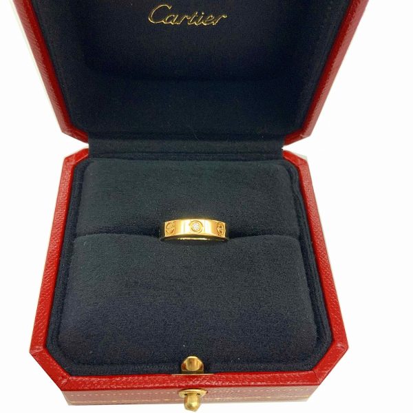 imgrc0085241628 Cartier Love 1P Diamond Platinum Mini Ring Yellow Gold