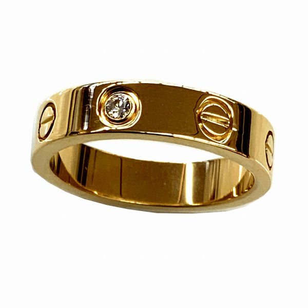 imgrc0085241629 Cartier Love 1P Diamond Platinum Mini Ring Yellow Gold