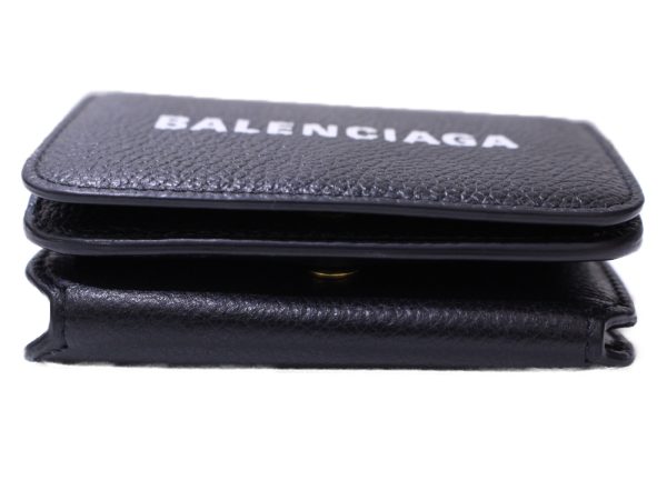 imgrc0085340418 Balenciaga Chain Leather Folding Wallet Black