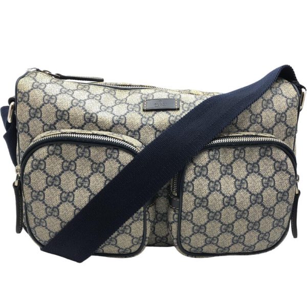 imgrc0085508633 Gucci Gg Supreme Leather Shoulder Bag Navy