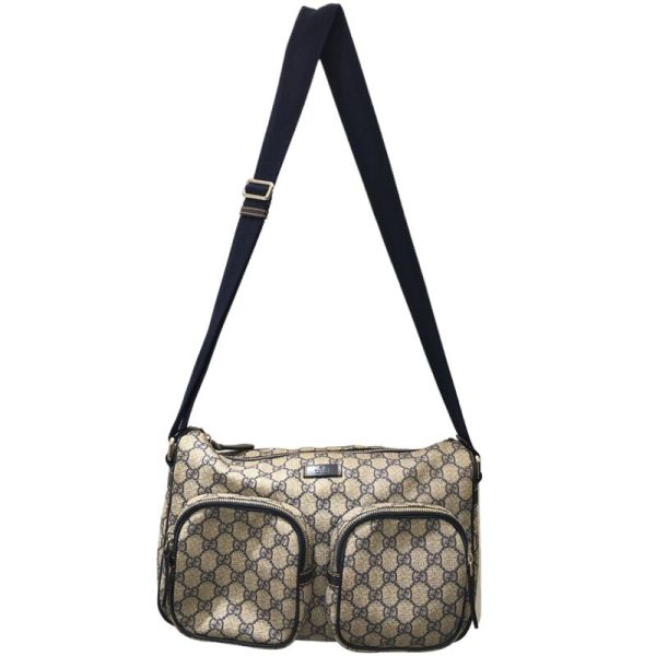 imgrc0085508636 Gucci Gg Supreme Leather Shoulder Bag Navy