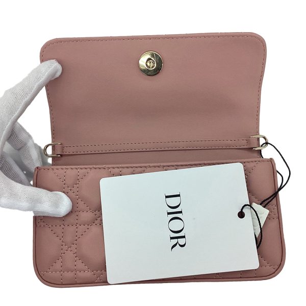 imgrc0086196851 Dior Cannage Lambskin Chain Trendy Pouch Shoulder Bag Pink