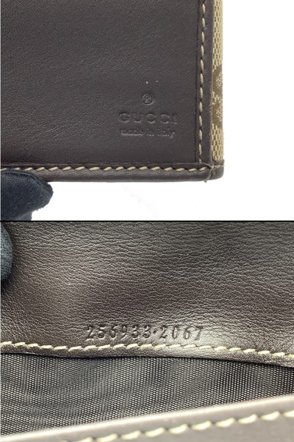 imgrc0086311610 GUCCI Sherry Line Double Hook Long Wallet Beige Brown Leather