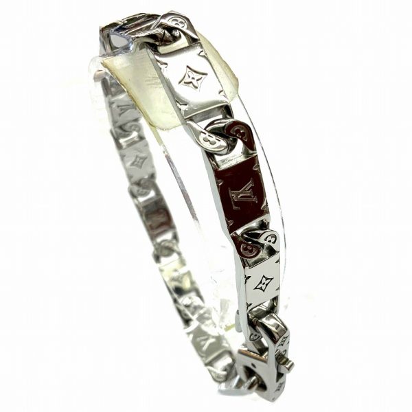 imgrc0086557857 Louis Vuitton Signet Monogram Metal Bracelet Silver