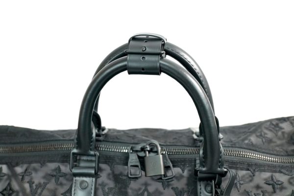 imgrc0087241239 Louis Vuitton Keepall Bandouliere Black Monogram Mesh Leather Boston Bag