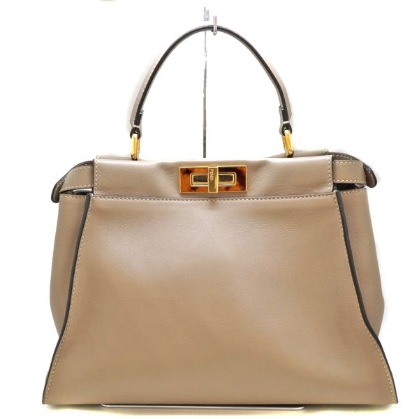 imgrc0087394488 Fendi Peekaboo 2way Handbag Greige Gold Hardware