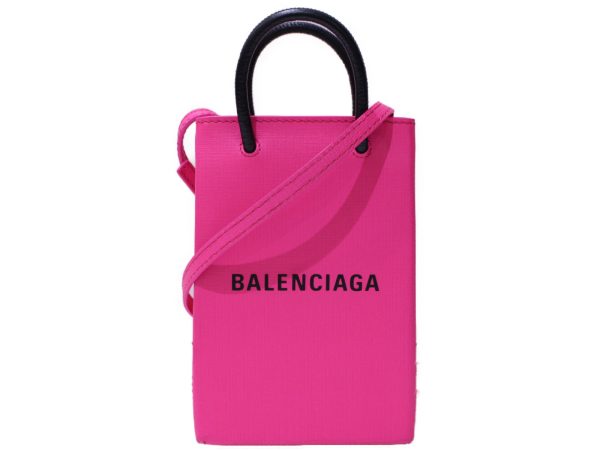 imgrc0087708252 Balenciaga Phone Holder Shoulder Bag Pochette Pink