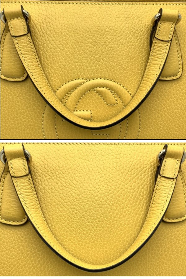 imgrc0088280535 Gucci Soho Interlocking 2WAY Handbag GG Embossed Leather Yellow