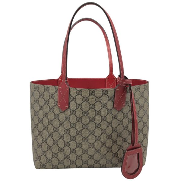 imgrc0088788863 Gucci GG Supreme Reversible Tote Bag Canvas Leather Brown