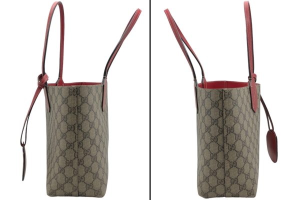 imgrc0088788867 Gucci GG Supreme Reversible Tote Bag Canvas Leather Brown