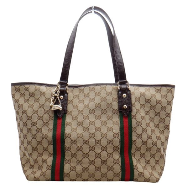 imgrc0089207589 Gucci GG Canvas Tote Bag Shoulder Bag Beige Brown