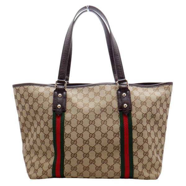 imgrc0089207590 Gucci GG Canvas Tote Bag Shoulder Bag Beige Brown