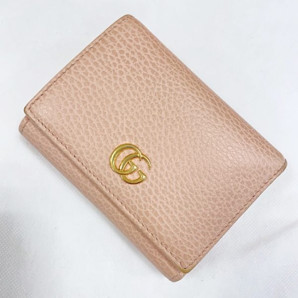 imgrc0090494623 GUCCI GG Marmont Tri fold Wallet Leather Pink