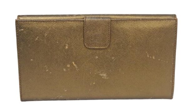 imgrc0090516077 Prada Bi Fold Wallet Saffiano Leather Gold