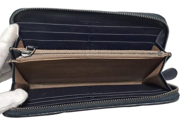 imgrc0090910963 Bottega Veneta Intrecciato Wallet Python Round Zipper Long Wallet Leather Navy