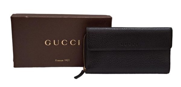 imgrc0091177791 Gucci Round Zipper Long Wallet Leather Black