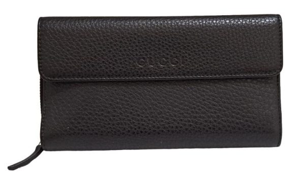 imgrc0091177792 Gucci Round Zipper Long Wallet Leather Black