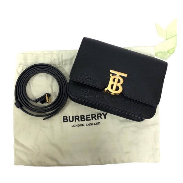 imgrc0092481846 Burberry Tb Small Leather Shoulder Bag Black