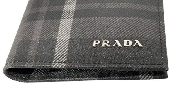 imgrc0092733495 Prada Bifold Card Case Saffiano Check Black