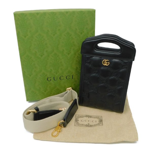 imgrc0092867305 Gucci Mini Top Handle Bag GG Matelasse Black