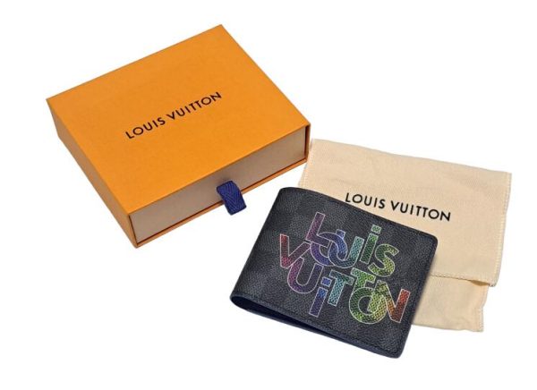 imgrc0092946365 Louis Vuitton Portefeuille Multiple Damier Graphite Bifold Wallet Leather Blue