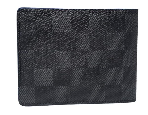 imgrc0092946367 Louis Vuitton Portefeuille Multiple Damier Graphite Bifold Wallet Leather Blue