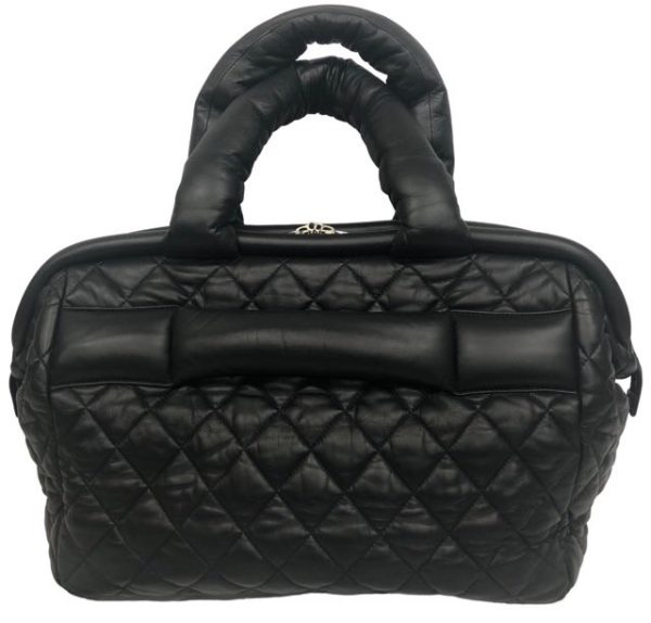 imgrc0093168152 Chanel Coco Cocoon Tote Bag Leather Black