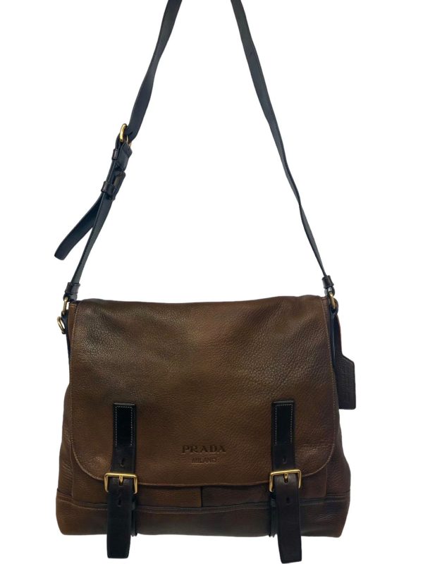 imgrc0093187852 Prada Shoulder Bag Leather Brown