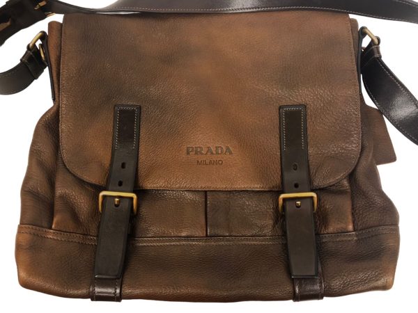 imgrc0093187853 Prada Shoulder Bag Leather Brown