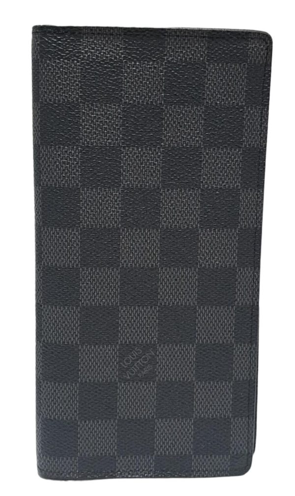 imgrc0093190306 Louis Vuitton Brother Damier Graphite Long Wallet Leather Black