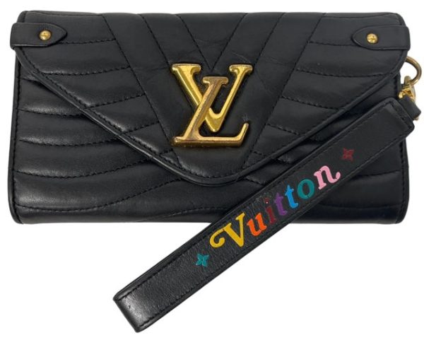 imgrc0093204178 Louis Vuitton New Wave Long Wallet Leather Black