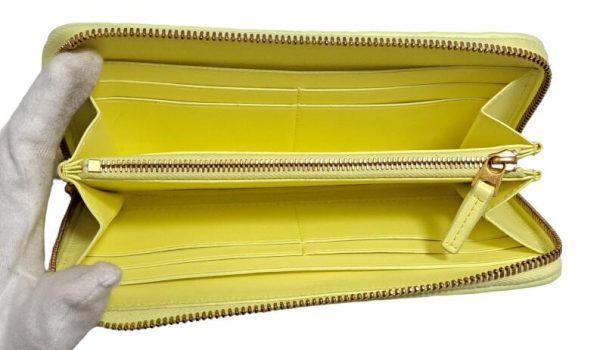 imgrc0093443753 Bottega Veneta Maxi Intrecciato Round Zipper Long Wallet Leather Yellow