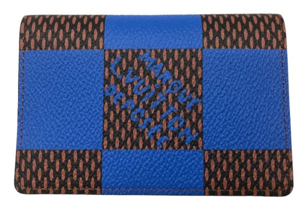 imgrc0093486750 Louis Vuitton Damier Pop Organizer Depoche Card Case Leather Blue